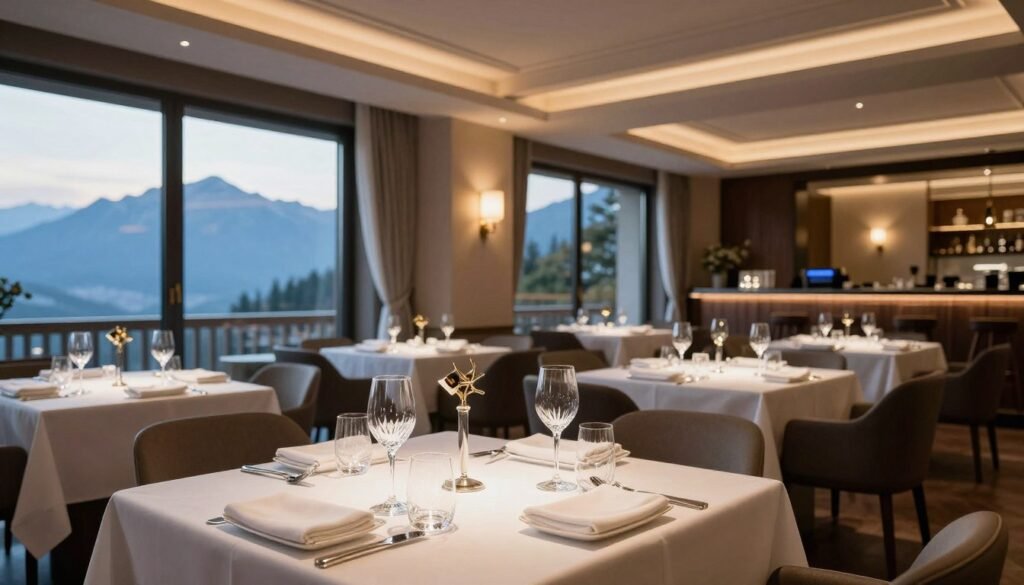elegant fine dining restaurant interior in Vaduz