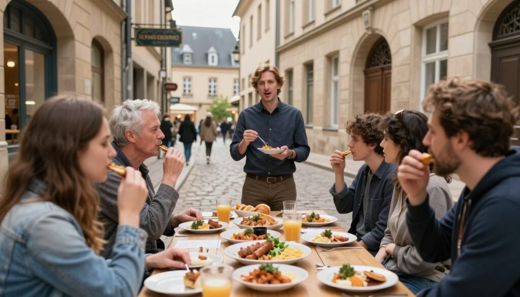 guided food tour group tasting local Luxembourg specialties