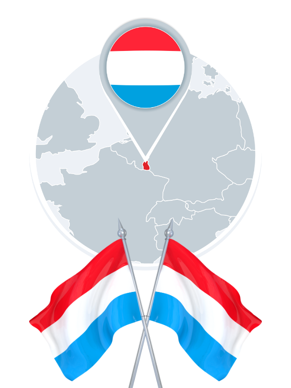 luxembourg flag and map of luxembourg
