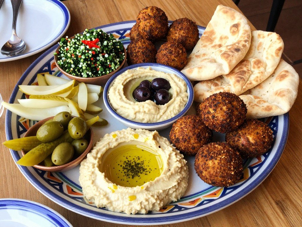 mezze platter at Frankfurt Middle Eastern restaurant