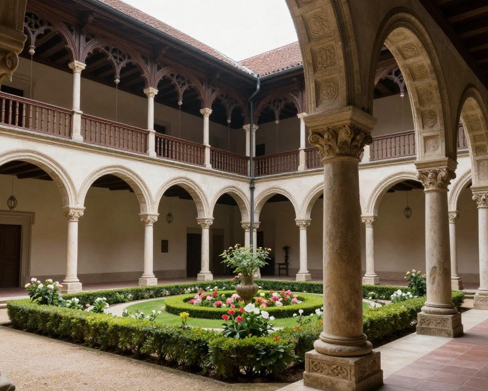 renaissance courtyard of tucher mansion in nuremberg