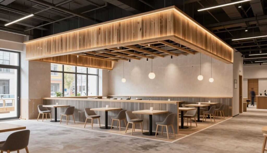 restaurant construction and renovation showing upcoming dining space