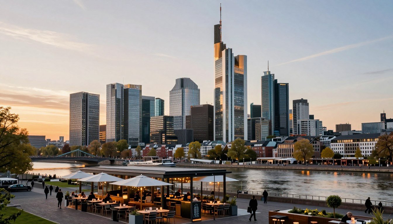 restaurants in Frankfurt skyline with modern dining establishments