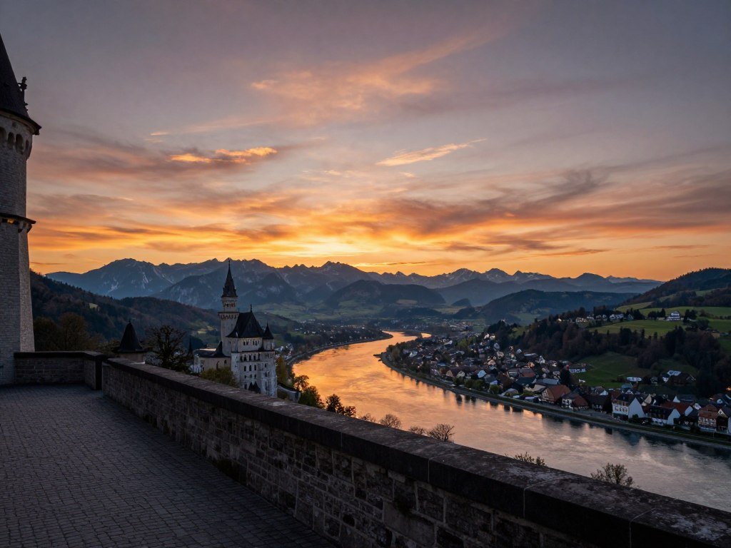 The Best Things to Do in Balzers 4 sunset view from Gutenberg Castle over Rhine Valley
