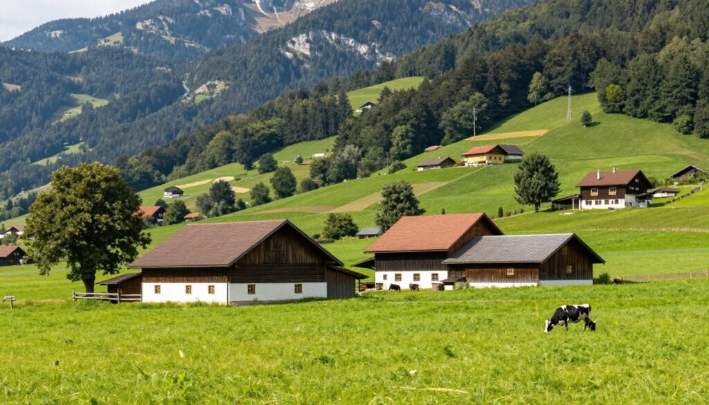 The Best Things to Do in Balzers 10 traditional farm buildings near Balzers in agricultural landscape