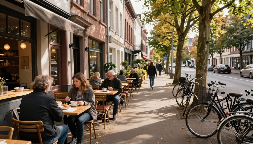 trendy cafe in Frankfurt Nordend neighborhood