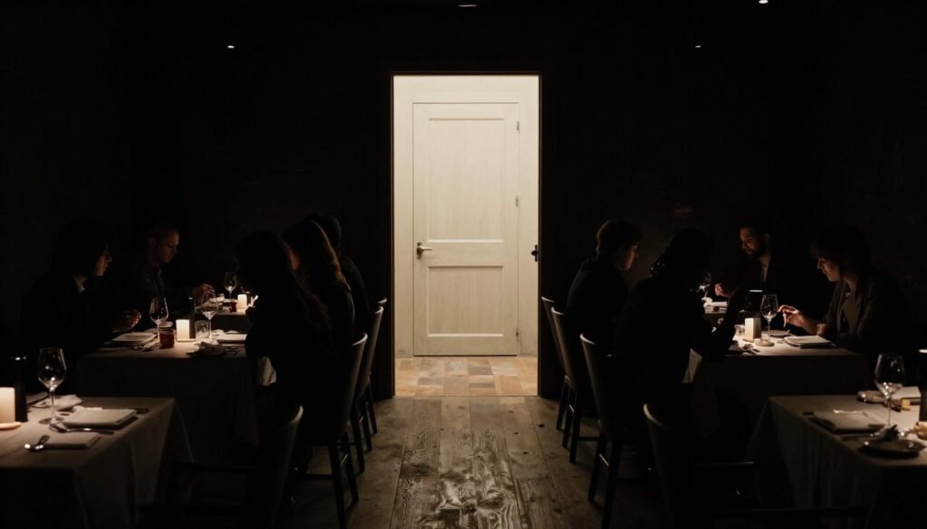 unique dining experience in complete darkness
