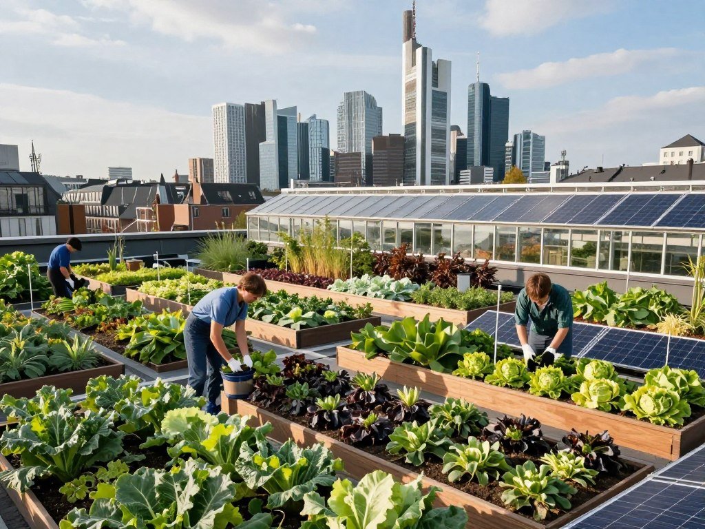 urban rooftop garden supplying Frankfurt restaurants